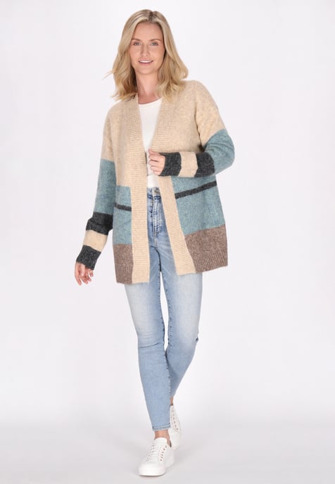 usha Strickjacke Damen Beige Mehrfarbig - Image 3