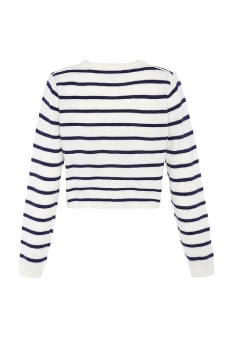 usha Strickjacke Damen WOLLWEISS MARINE STREIFEN - Image 2