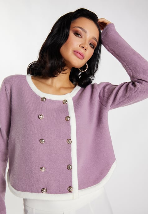 Faina Strickjacke Damen Mauve - Image 5