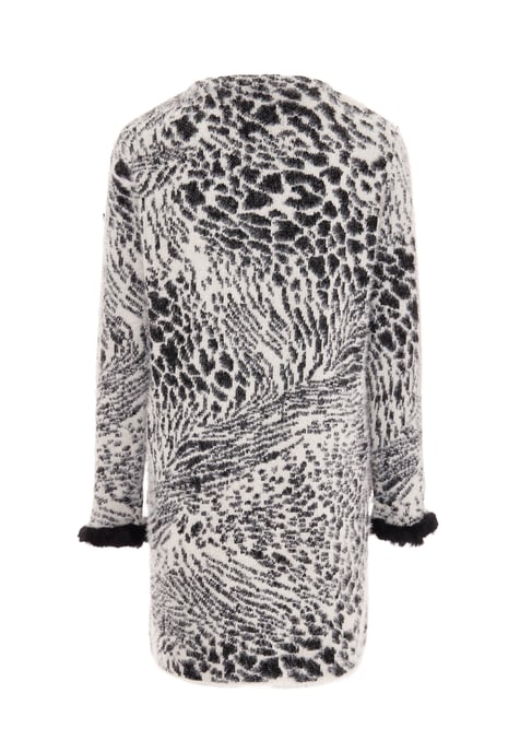 Faina Strickjacke Damen wollweiß schwarz - Image 2