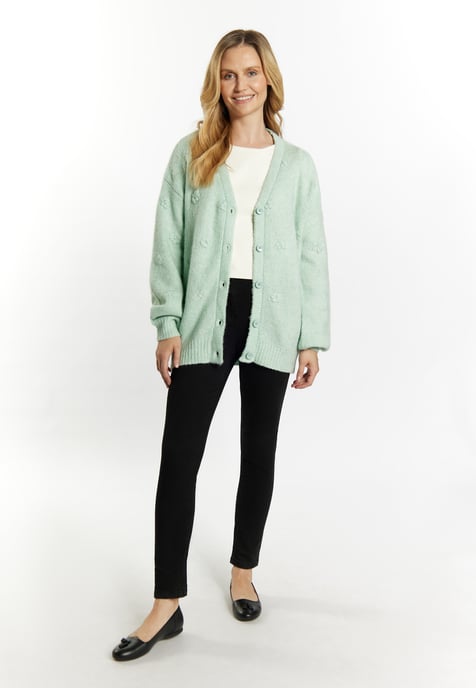 usha Strickcardigan Damen Mintgrün Melange - Image 2