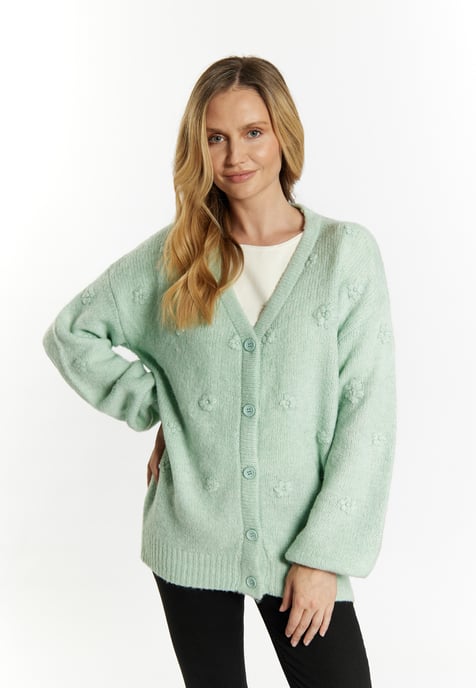 usha Strickcardigan Damen Mintgrün Melange - Image 3