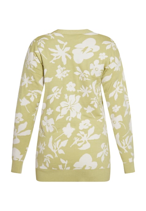 usha Strickjacke Damen Hellgrün Wollweiss - Image 4