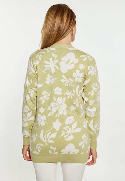 usha Strickjacke Damen Hellgrün Wollweiss - Image 5