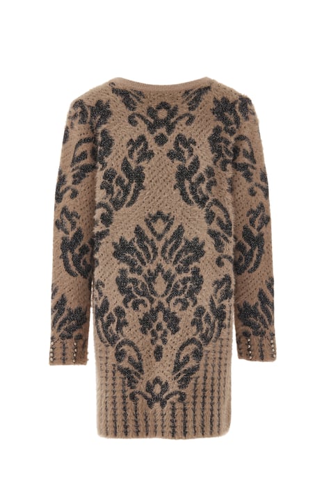 Faina Strickjacke Damen Dunkelrosa Schwarz - Image 2