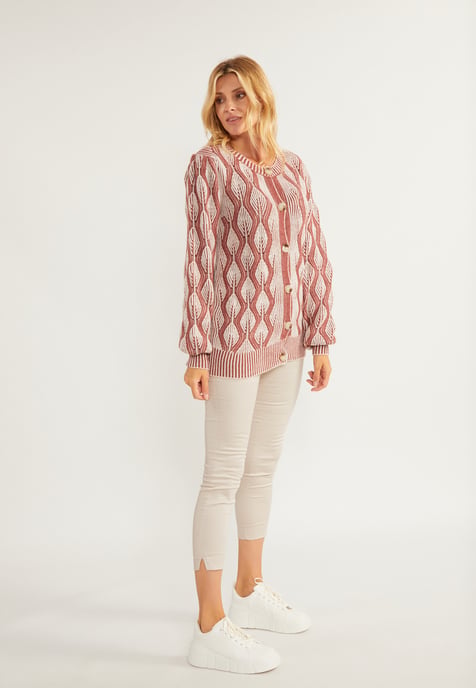 usha Strickjacke Damen Wollweiss Altrosa - Image 2