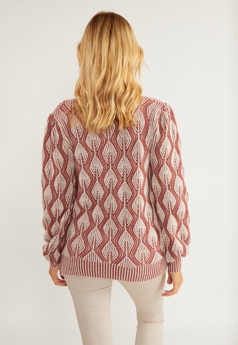 usha Strickjacke Damen Wollweiss Altrosa - Image 4