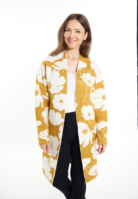 usha Strickcardigan Damen Curry Weiss - Image 3