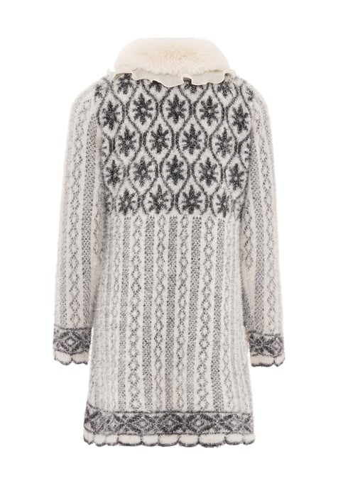 Faina Strickjacke Damen wollweiß schwarz - Image 2