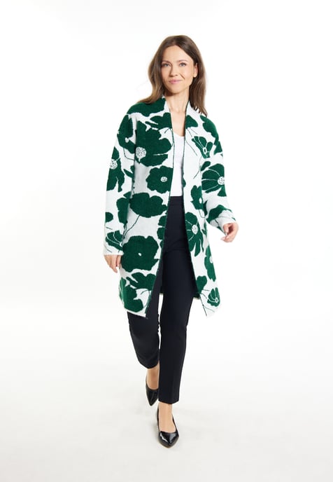 usha Strickcardigan Damen Weiß Grün - Image 2