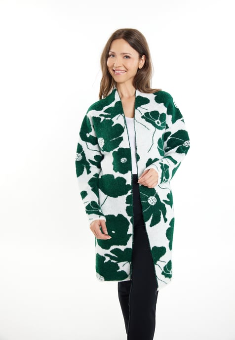 usha Strickcardigan Damen Weiß Grün - Image 3