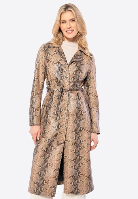 Wittchen Damen-Ledermantel mit Tiermuster, Beige, Naturleder - Image 3