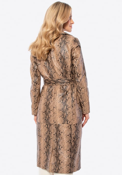 Wittchen Damen-Ledermantel mit Tiermuster, Beige, Naturleder - Image 4