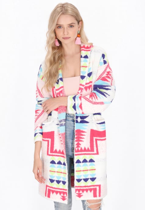 IZIA Strickjacke Frauen cremeweiß mehrfarbig - Image 3