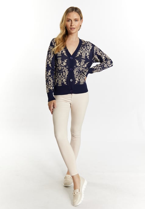 usha Strickcardigan Damen Marine Creme - Image 2