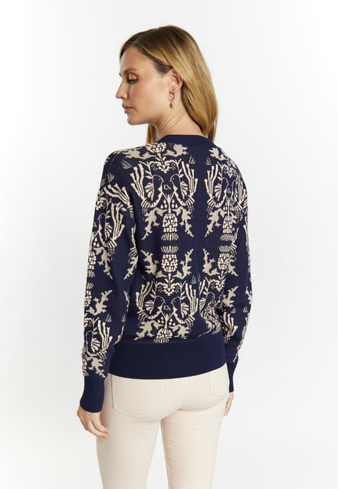 usha Strickcardigan Damen Marine Creme - Image 4