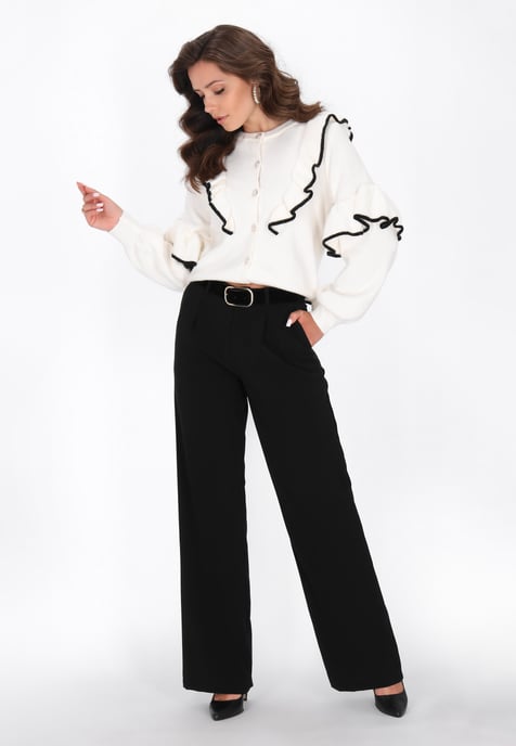 Faina Strickjacke Frauen weiß-schwarz - Image 2