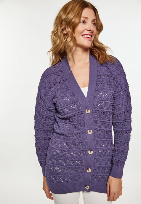 usha Strickjacke Damen lila - Image 3