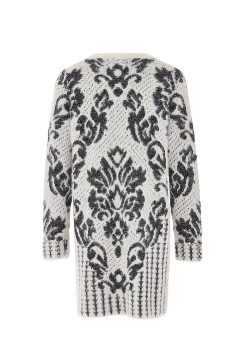 Faina Strickjacke Damen wollweiß schwarz - Image 2
