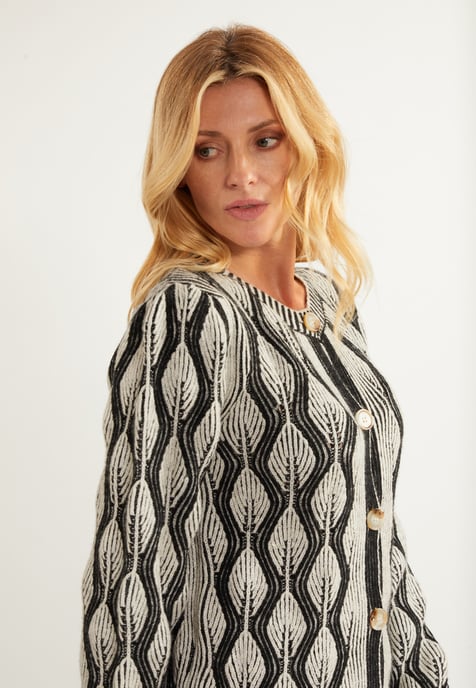 usha Strickjacke Damen wollweiß schwarz - Image 5