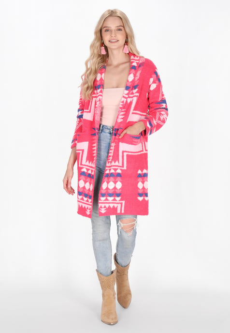 IZIA Strickjacke Frauen fuchsia mehrfarbig - Image 2