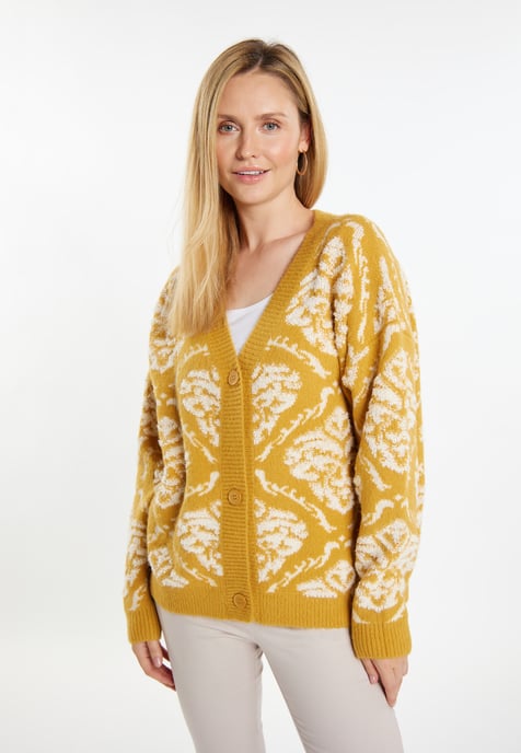 usha Strickcardigan Damen Curry Mehrfarbig - Image 3