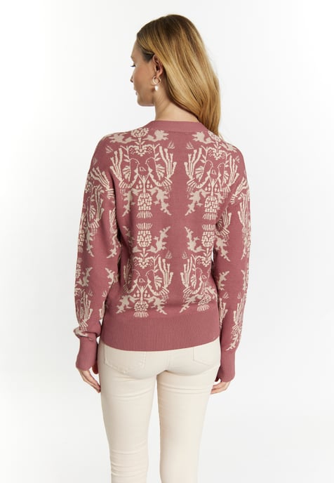 usha Strickcardigan Damen Altrosa Creme - Image 4