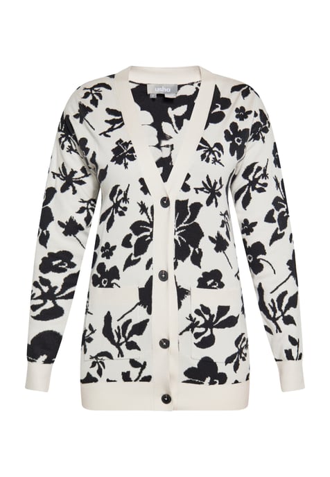 usha Strickjacke Damen wollweiß schwarz - Image 1