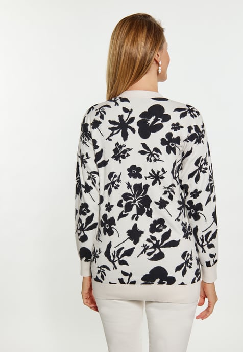 usha Strickjacke Damen wollweiß schwarz - Image 5