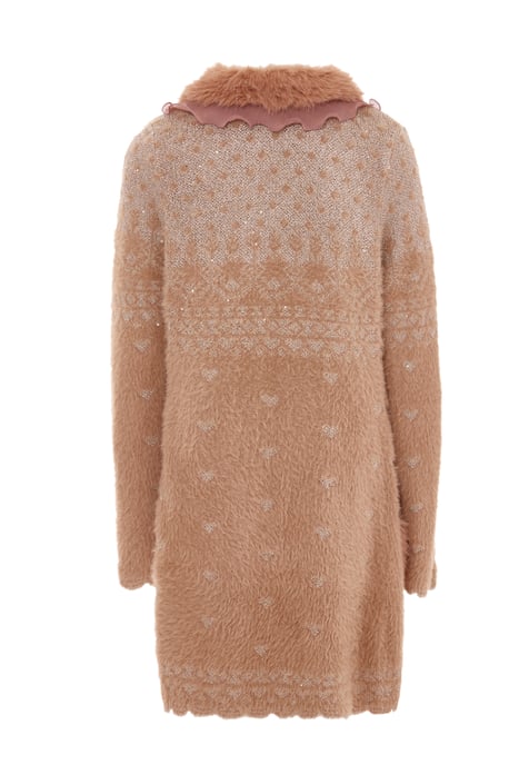 Faina Strickjacke Damen Dunkelrosa Rosa Gold - Image 2
