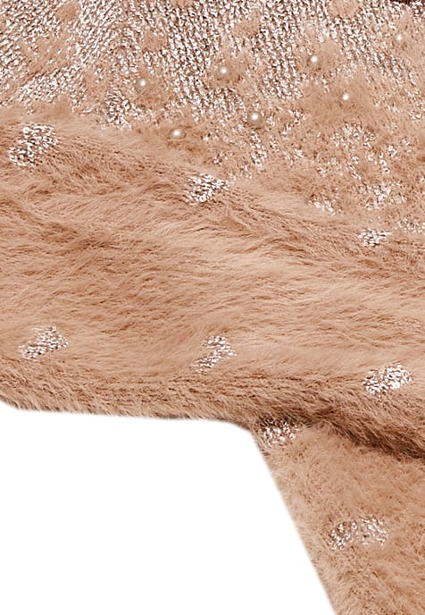 Faina Strickjacke Damen Dunkelrosa Rosa Gold - Image 3