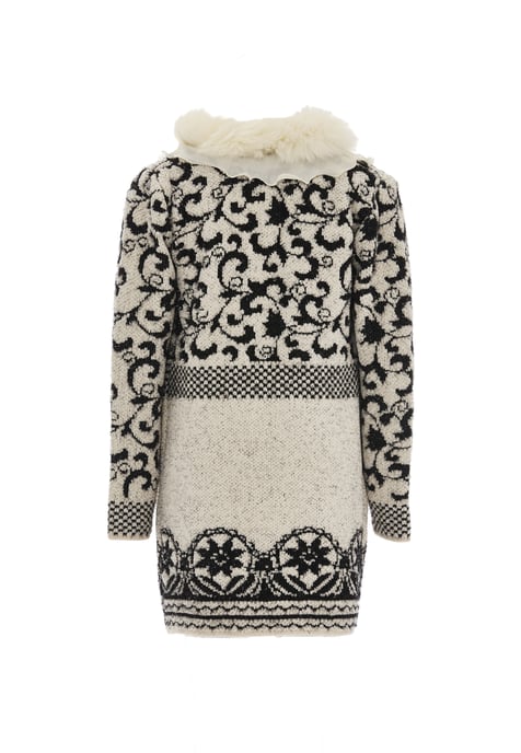 Faina Strickjacke Damen wollweiß schwarz - Image 2