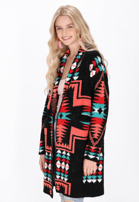 IZIA Strickjacke Frauen schwarz mehrfarbig - Image 3