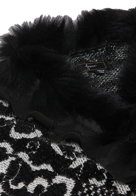 Faina Strickjacke Damen schwarz-wollweiß - Image 3