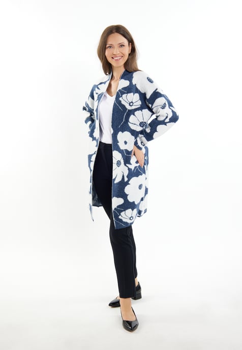 usha Strickcardigan Damen marine weiss - Image 2