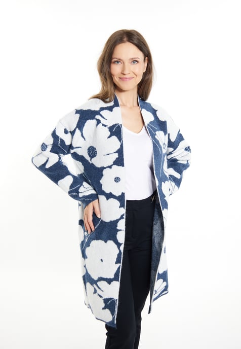 usha Strickcardigan Damen marine weiss - Image 3