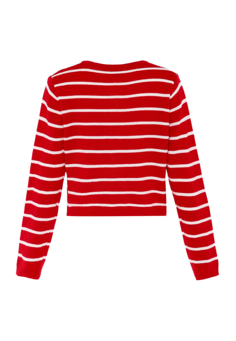 usha Strickjacke Damen rot weiß streifen - Image 2