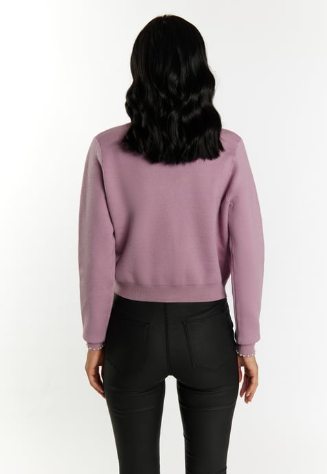 Faina Strickjacke mit Perlen Damen Mauve - Image 4