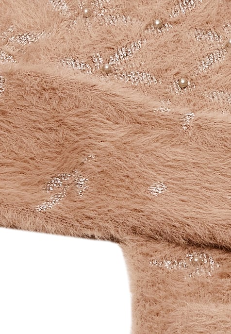 Faina Strickjacke Damen Dunkelrosa Rosa Gold - Image 3