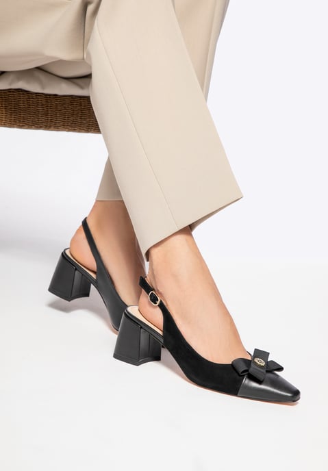 Wittchen Damen-Pumps aus Leder mit Blockabsatz, Schwarz, Naturleder - Image 1