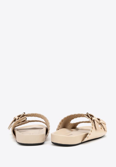 Wittchen Damen-Flip-Flops aus Leder mit Zierriemen, Beige, Naturleder - Image 6