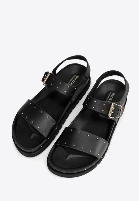 Wittchen Damen-Ledersandalen mit Nieten, Schwarz, Naturleder - Image 2