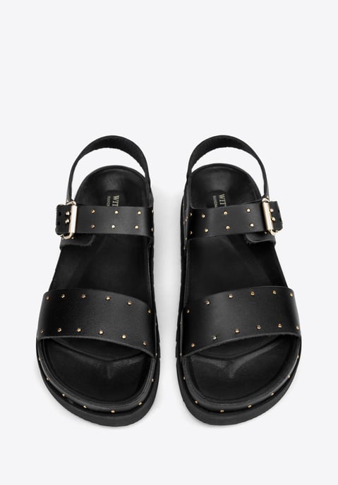 Wittchen Damen-Ledersandalen mit Nieten, Schwarz, Naturleder - Image 3