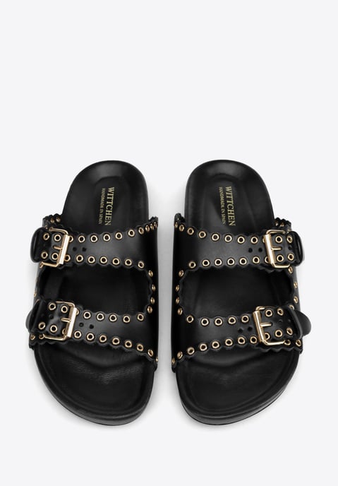 Wittchen Damen-Flip-Flops aus Leder mit Zierriemen, Schwarz, Naturleder - Image 4