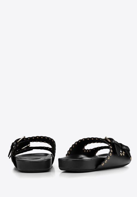 Wittchen Damen-Flip-Flops aus Leder mit Zierriemen, Schwarz, Naturleder - Image 5