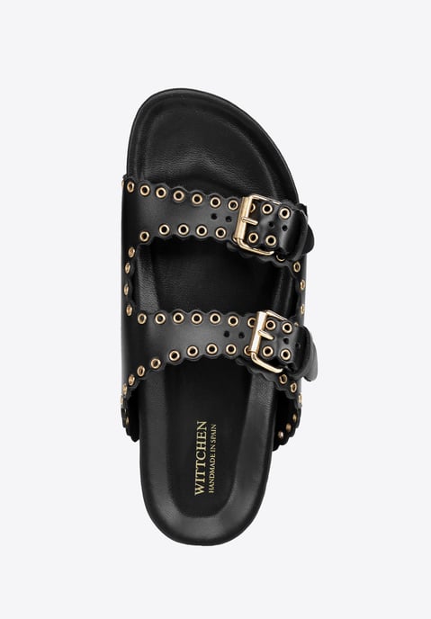 Wittchen Damen-Flip-Flops aus Leder mit Zierriemen, Schwarz, Naturleder - Image 6