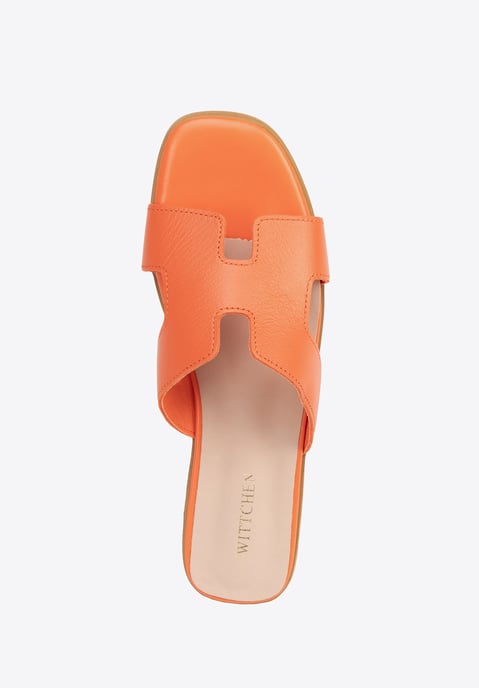Wittchen Damen-Lederpantoletten in H-Form, Orange, Naturleder - Image 6