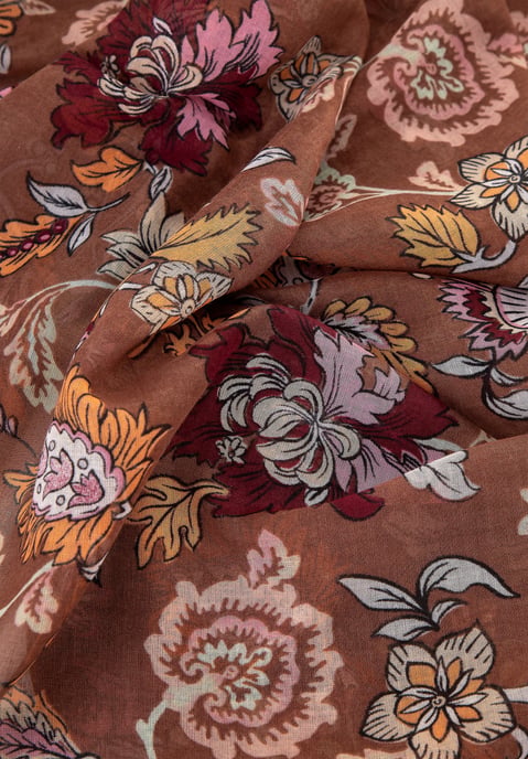 Wittchen Damenschal mit Blumenmuster, braun-orange, Polyester - Image 2