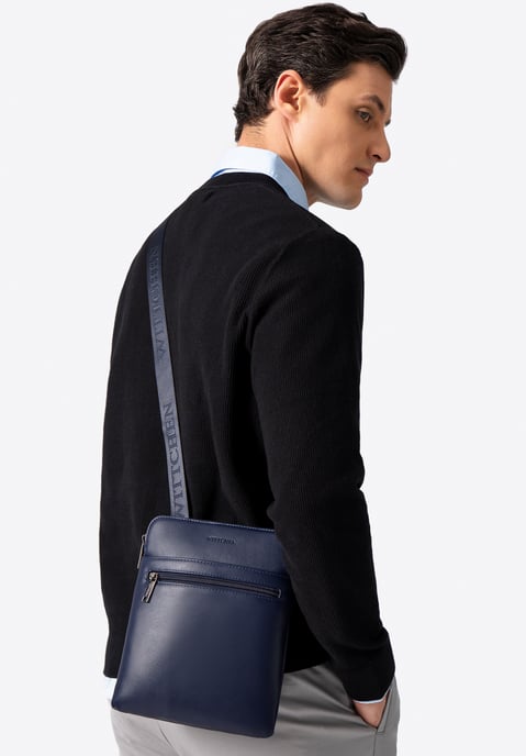 Wittchen Herren-Umhängetasche aus Kunstleder, Marineblau, Öko-Leder - Image 1