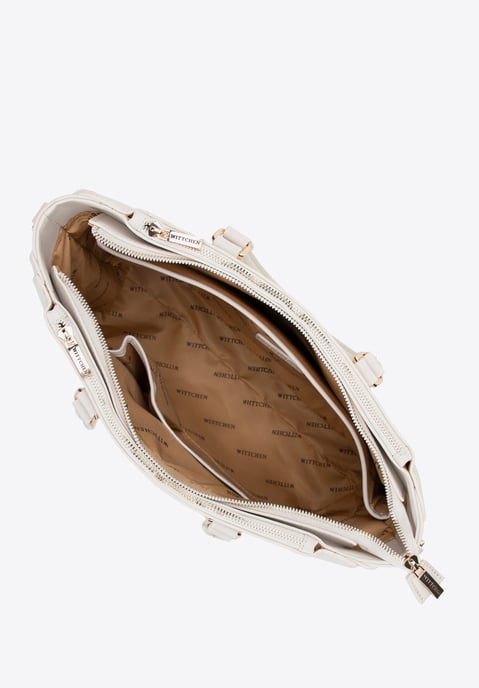 Wittchen Damen-Laptoptasche, 14, 5 Zoll, Kunstleder, Creme, Öko-Leder - Image 3